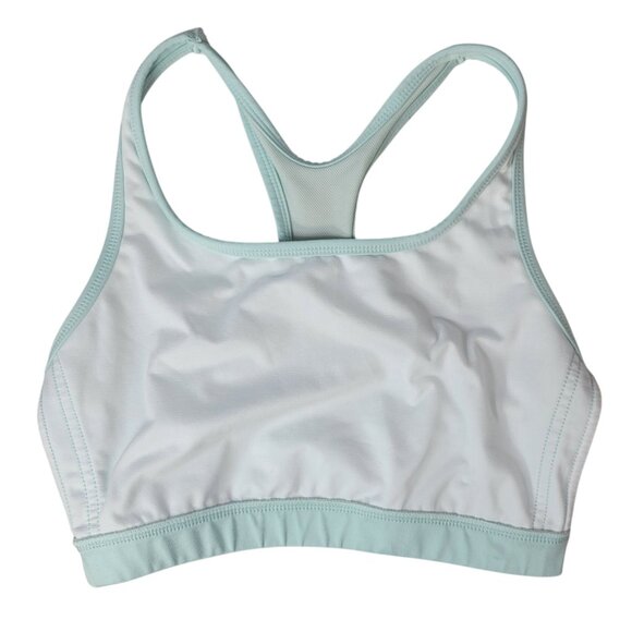 Adidas Unpadded Sports Bra Mint Green Large Lined Racerback Pullover Logo AF5001 - Picture 5 of 7